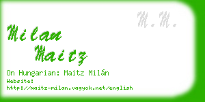 milan maitz business card